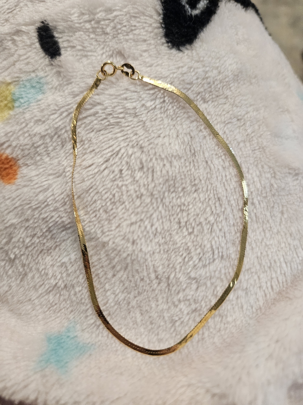 7.5 Inch 18KT Gold Herringbone Anklet/Bracelet - Women's Jewelry
